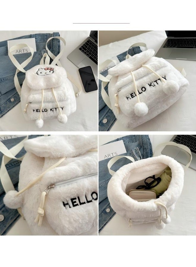 Sanrio White Hello Kitty Pattern Crossbody Bag Handbag Plush Bag Children's Handbag - Image 5